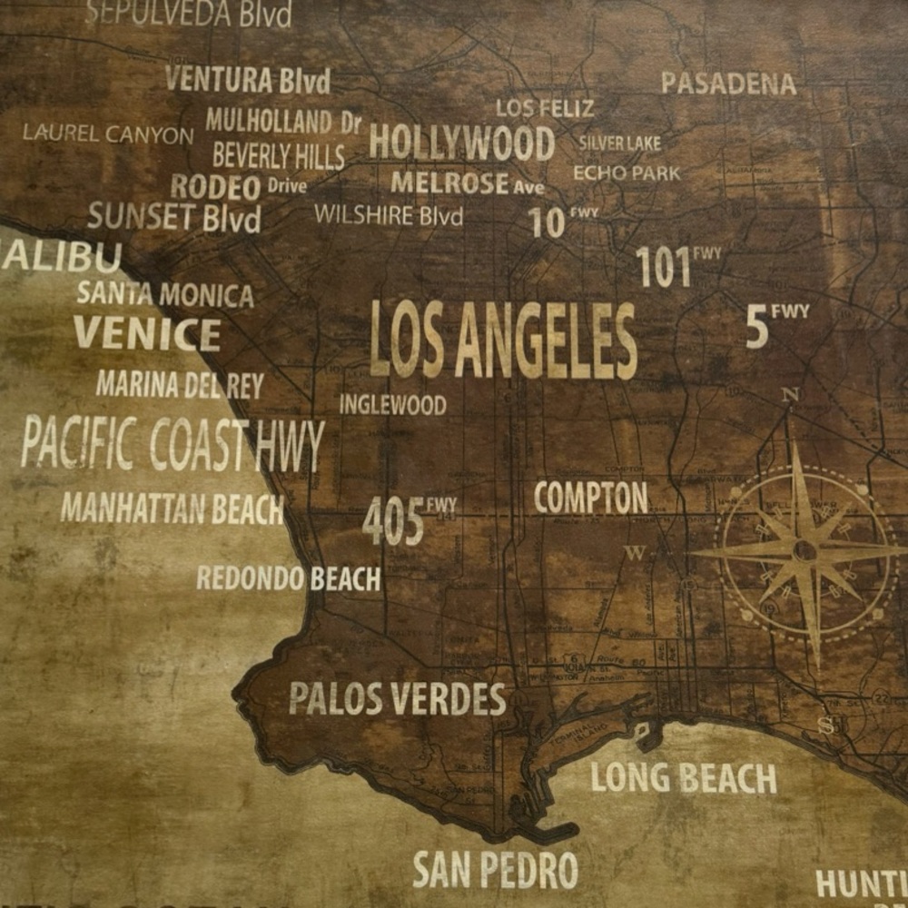 Los Angeles Map - Canvas 26x26